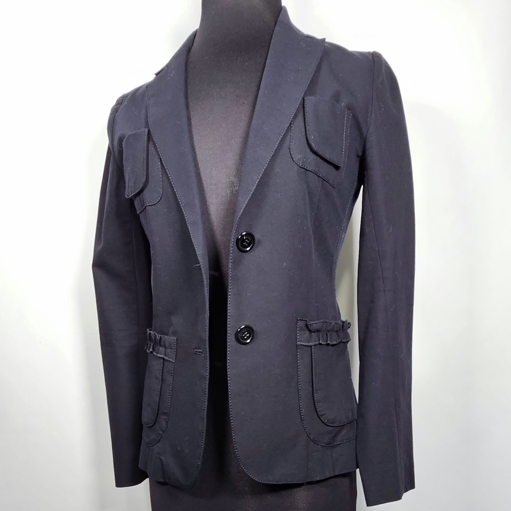 Vintage Sonia Rykiel tailored slim cotton blend blazer lots of pockets! 38 XS